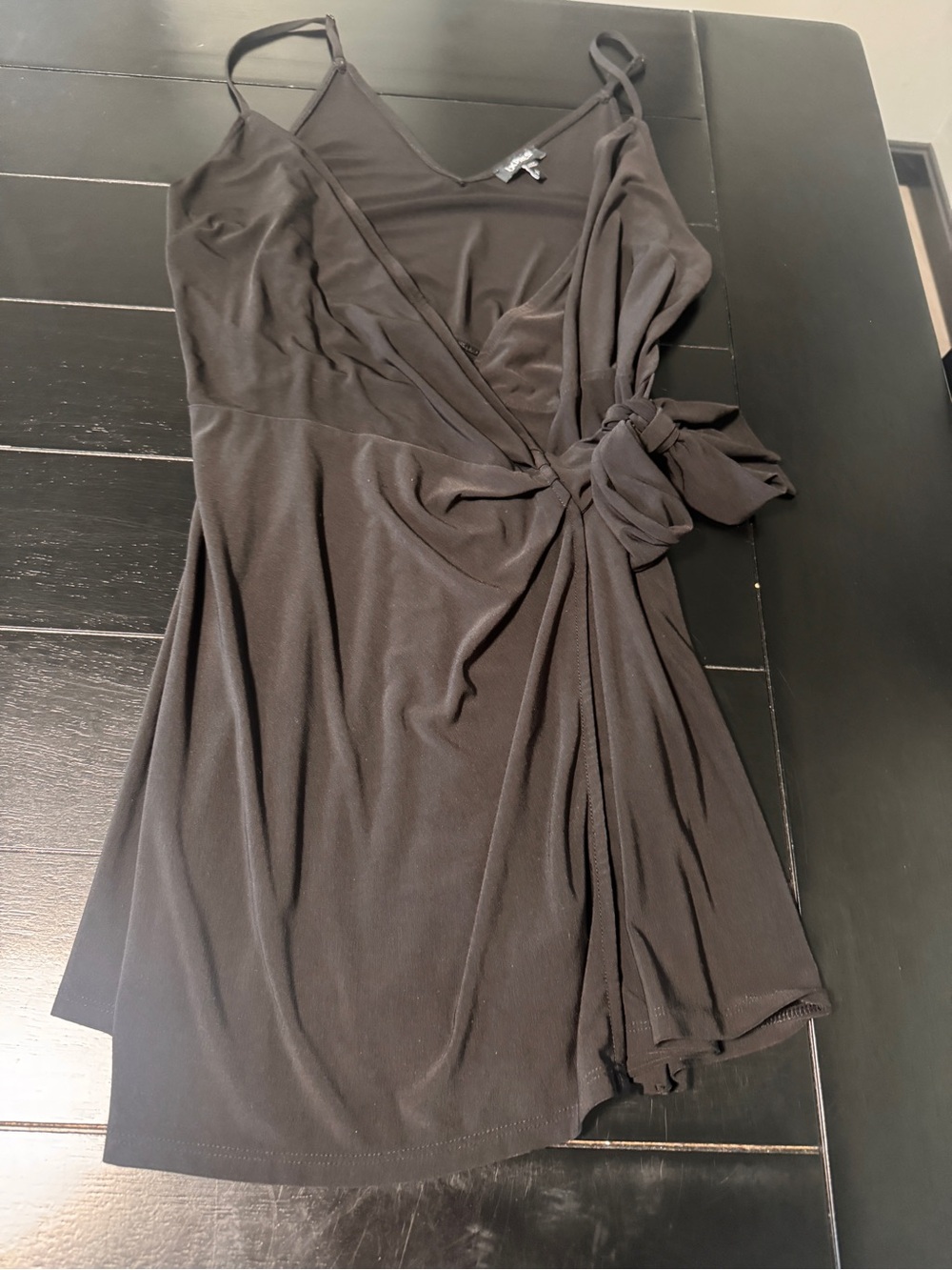 Express Black Wrap Mini Dress with Side Tie